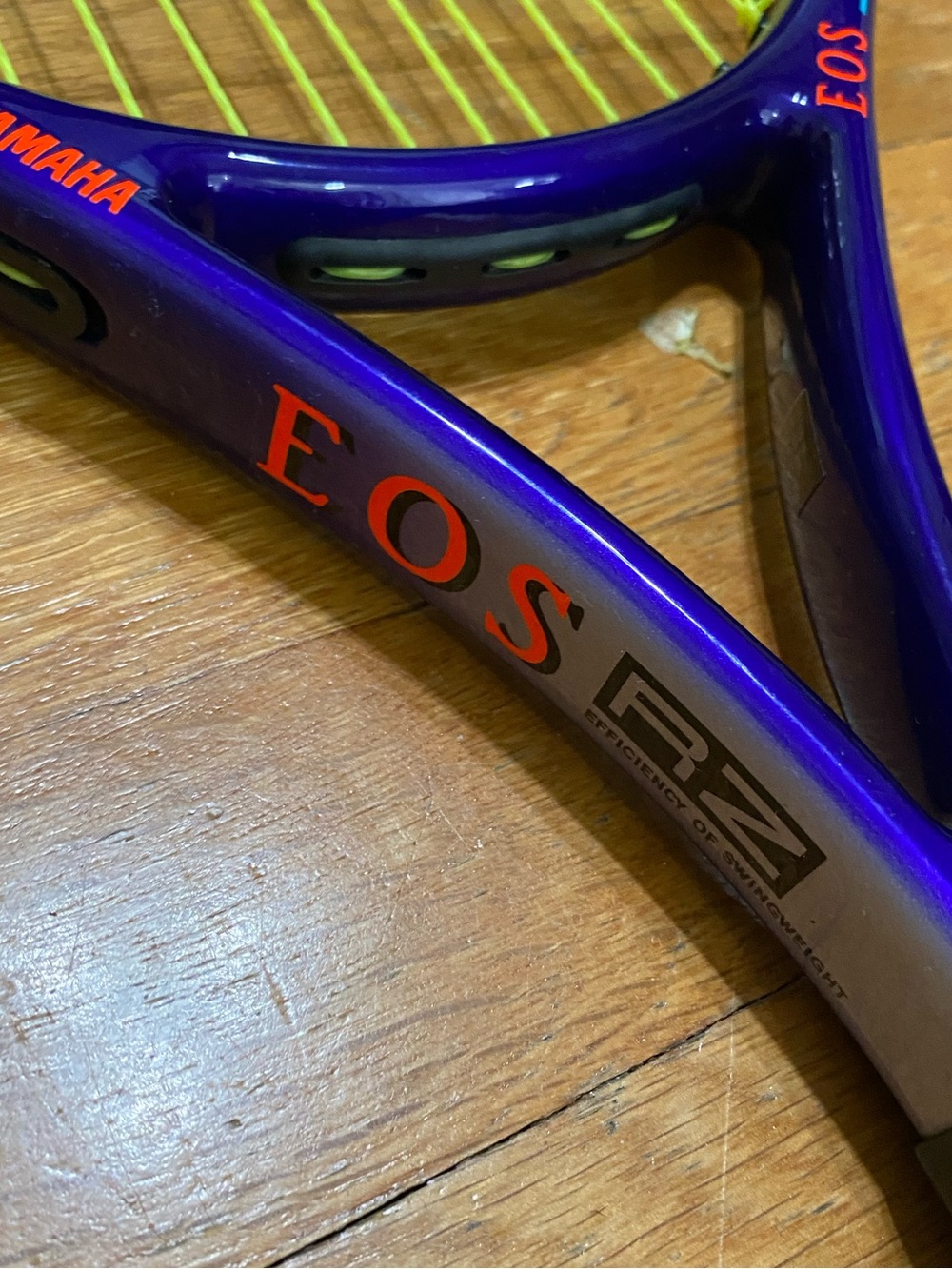 Yamaha EOS RZ Tennis Racket 110 Inches XL2 (4 1/4) (needs regrip) Yellow Purple - Picture 3 of 12